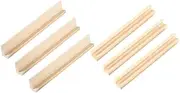 Totority Domino Stands Wooden Base 6pcs Mar Racks Desktop Domino Holders Natural Wood for Adults