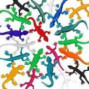 YUJUN 48PCS Stretchy Lizard Toys Rubber Fake Lizards Set for Halloween Party Favors Decoration Easter Egg Basket Stuffers Classroom Prizes Themed Parties Gift Bags for Kids Teens Adults (12 Colors)