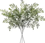 3Pcs Artificial Plant Leaves 110cm Greenery Branch, Artificial Plastic Plant Floral Arrangement, for Home Office Restaurant Wedding Garden Patio Shop Window Photography Props