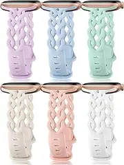 Silicone Bands Compatible with Solace Apple watch bands for women 40mm 44mm 38mm 41mm 42mm, Waterproof Braided Lace Sport Strap Wristbands for iWatch Bands Series 10 9 8 7 6 5 4 3 2 1 Ultra 2 Women