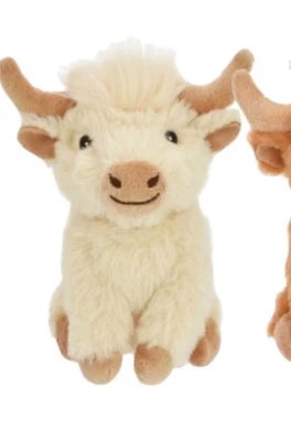 Multipet Minipet Highland Cow Squeaky Dog Toy 5"