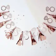 Metallic Rose Gold Diamond Ring Foil Tassel Garland