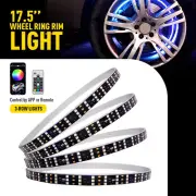 17.5" RGB & Chasing Flow Three Row LED Wheel Ring Rim Lights For Truck Car set P