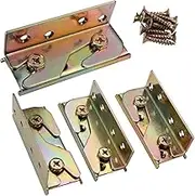 4X Bed Rail Brackets Bed Hanging Board Iron Furniture Bed Corner Connectors
