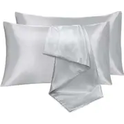 2x 100% Mulberry Silk Pillow Case Slip Protector Home Decor (Starry Silver)