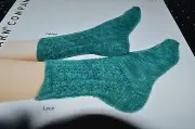 Plymouth Knitting Pattern 1591 Happy Feet Toe Up Socks Lace Cabled