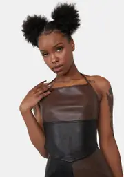 [Dolls Kill] Bitter Chocolate Manipa Crop Top