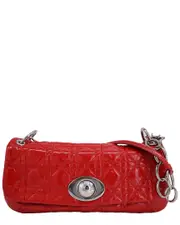 Dior Red Patent Leather Rendezvous Cannage Quilted Flap Shoulder Bag (Authentic Pre-Loved)