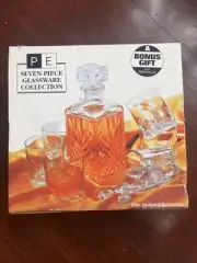 Vtg Perry Ellis Fine Italian 7 pc Glassware Set 1997 Brand New