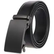 Fashion Men's Cowskin Leather Belt Black Automatic Buckle Waist Strap Gift Jeans
