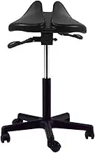 Saddle Stool,Leather Saddle Chair,Ergonomic Stool with Wheels,for Home Office Salon Shop,Adjustable Height and Loading Capacity 330ibs