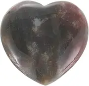 uxcell Natural Heart Shaped Crystal Stone, 1.2 Inch Mini Polished Love Gemstone Crystal, Pocket Rock Engraved Worry Stones for Women Gifts Meditation, Gray Green