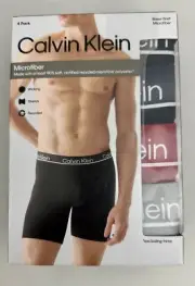 Calvin Klein Men's Underwear Microfiber Boxer Brief 4 PACK M NWT BBRG