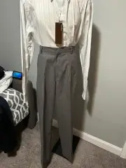 DOCKERS GREY MICRO PATTERN CLASSIC FIT PLEATED FRONT PANTS 36/34 $52.00