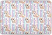 Soft and Absorbent Potty Training Mat Pastel Squirrels for Infants and Toddlers, 132 x 86.4 cm (L x W)
