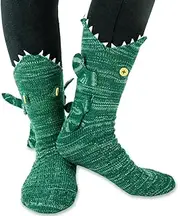 [LOLAT] Novelty Socks Unisex Knit T-Rex Dinosaur Shark Crocodile Animal Socks Christmas Creative Winter Home Warm Socks (5-11)