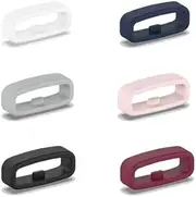 6-Pack Fastener Rings Compatible with Fitbit Versa 4/Versa 3/Versa 2/Versa/Sense/Sense 2/Versa Lite/Versa SE Band Keeper, Silicone Replacement Watch Band Loop/Holder/Retainer