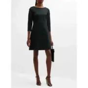 NWT Spanx The Perfect Shift A Line in Classic Black Stretch Ponte Dress Size M