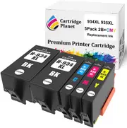 5 Pack (2BK,1C,1M,1Y) Compatible Ink for HP 934XL 935XL for HP Officejet 6820 Officejet Pro 6230 Officejet Pro 6830