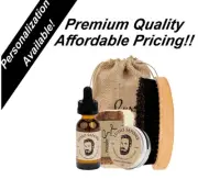 Personalized Gift - Beard Oil - Beard Balm - Soap - Customizable Wood Brush &Bag