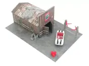 Wooden outdoor garage Diorama model kit building Model car display Scale 1:60-64