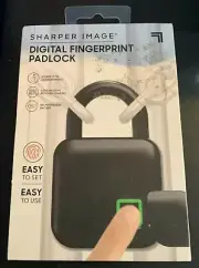 SHARPER IMAGE Digital Fingerprint Padlock- Black (Brand New In Box)