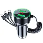 Type-C Dual USB Car Charger Adapter Phone Fast Charging Cigarette Lighter Socket