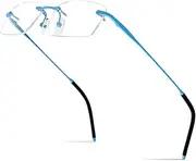 [HONILLESI] Titanium Glasses Frame,Rimless Optical Eyewear Eyeglasses for Men and Women
