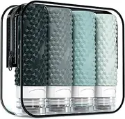Mrsdry Travel Bottles for Toiletries, TSA Approved 3oz Refillable Leak Proof Travel Size Toiletry Containers, Multicolour Silicone, Unisex, 1 Count, Travel/On-The-Go Toiletries Storage (4 Pack)