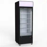 Thermaster 540L Single Glass Door Black Colourbond Upright Drink Fridge - Commercial Drink Fridges (LG-540BP) - LG-540BP