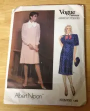 Vogue Albert Nipon Dress pattern #1302 Misses Size 8 uncut