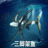 在飛比找Yahoo!奇摩拍賣優惠-林暢模玩仿真三腳架魚模型短頭深海狗母魚兒童海洋動物玩具