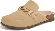 [Vionic] Women's Joyful Georgie Slip On Leather and Suede Flats - Supportive Fashionable Mules That Includes an Orthotic Insole and Cushioned Outsole for Arch Support, Medium Fit, Sizes 5-11