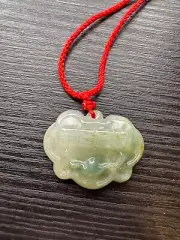 Certified Grade A Burma Jadeite 长命百岁 Pendant Natural Green Jade Longevity Design