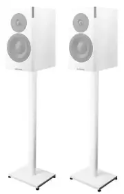 Pair 37” Steel White Stands For Dynaudio Xeo 20 Bookshelf Speakers