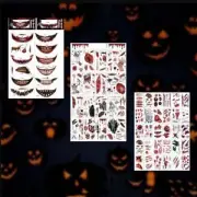 Waterproof Halloween Tattoo Stickers Horror Lips Stickers Halloween