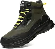 [IQAXC] Work Safety Boots for Men and Women High Top Waterproof Lightweight Steel Toe Construction Shoes