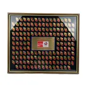 Coca-Cola 1983 Framed Official Olympic International Flag Pin Series Seoul Korea