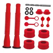 Gas Can Spout Replacement, 2 Kit with 4 Screw Collar Caps Gas Can Vent Red