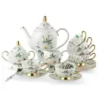 Bone China Tea Set Cup Saucer and Spoon Afternoon Tea & Coffee | Camelia Chintz