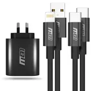 M81 PD65W Charger & Cable Pack USB C-C and A-Lightning