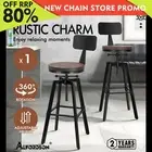ALFORDSON 1x Bar Stool Retro Kitchen Vintage Chair Industrial Backrest Ezra