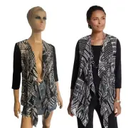 NWT Chico’s Womens Travelers Classic Graphic IKAT Patchwork Jacket - Size 0 4/6