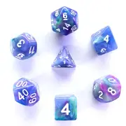 Galactic Dice Premium Dice Sets - Muse (Blue, Purple, & White) Acrylic Set of 7