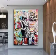 Pop Art Canvas Wall art Graffiti I Will Love You Forever Wall Home decor