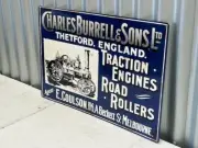 CHARLES BURRELL & SONS TRACTION ENGINES HEAVY DUTY METAL SIGN 600 MM X 400 MM