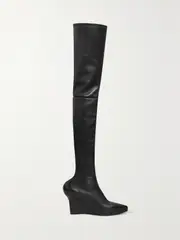 [Givenchy] Givenchy - Leather Over-the-knee Wedge Boots - Black - IT36 IT 36 Black
