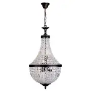 Marseilles Medium 44cm 6 Light Basket Crystal Glass Chandelier, Bronze