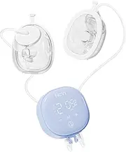 NCVI Wearable Breast Pump Hands Free with 21/24mm Flange, Portable Electric Automatic Breastfeeding Pump for Travel Work Equipped with Third-Generation Wearable Cups Non-Spill, On-The-go Size