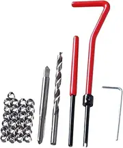JECOMPRIS 30 Pcs Thread Insert Repair Kit Helicoil Tool for Automotive Thread Restoration Includes Drill Bits Taps Lug Breaking Tools for Engine Repairs
